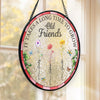 Blooming Together Through The Years - Bestie Personalized Custom Stained Glass Window Hanging Suncatcher - Gift For Best Friends, BFF, Sisters