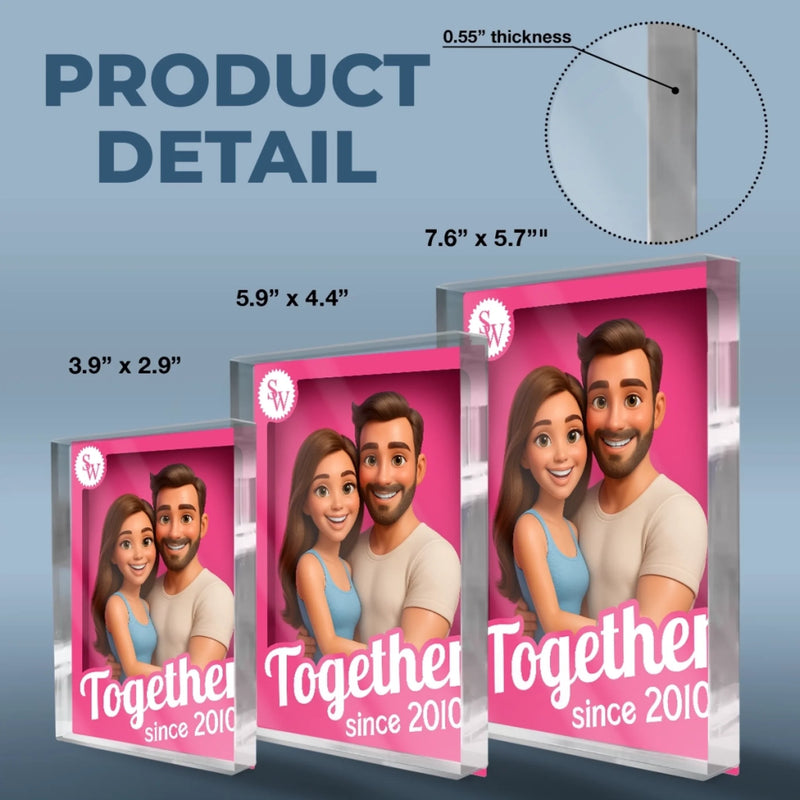 Custom Photo Rectangle Shaped Acrylic Plaque - Personalized Anniversary Wedding Gifts For Husband And Wife, Him And Her - You And Me Always