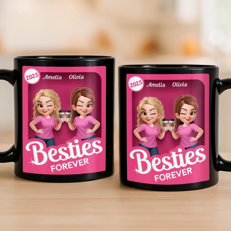 Custom Black Mug - Personalized Best Friend Birthday Gifts For Women, Besties, Sisters, BFF - Partners In Crime