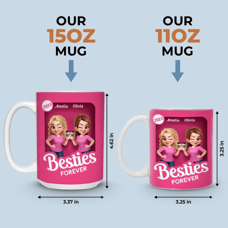 Custom Mug - Personalized Best Friend Birthday Gifts For Women, Besties, Sisters, BFF - Partners In Crime Sisters Forever