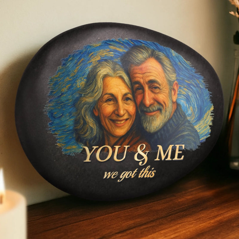 Custom Photo Printed Rock - Personalized Anniversary Wedding Gifts For Husband And Wife, Him And Her - Endless Love, Endless Us
