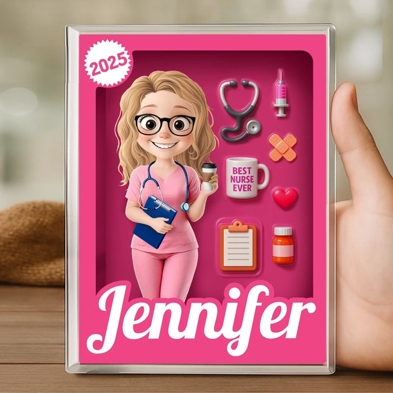 Custom Rectangle Shaped Acrylic Plaque - Personalized Birthday Gifts For Nurse - Best Nurse Ever