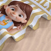 Custom Beach Towel - Personalized Summer Vacation And Travel Gifts For Family, Kids - Poolside Cuteness Overload