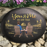 Custom Printed Rock - Personalized Anniversary Wedding Gifts For Husband And Wife, Him And Her - Through It All, We Got This