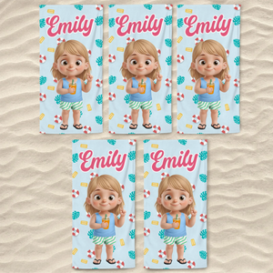 Custom Beach Towel - Personalized Summer Vacation And Travel Gifts For Family, Kids - Summer Splash Vibes Only
