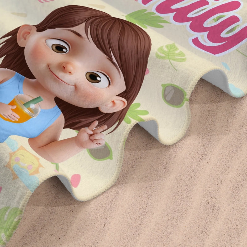 Custom Beach Towel - Personalized Summer Vacation And Travel Gifts For Family, Kids - Summer Splash Vibes Only