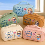 Custom PU Leather Travel Toiletry Bag - Personalized Summer Vacation And Travel Gifts For Women - Sorry, Not Sorry For My Travel Chaos