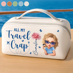 Custom PU Leather Travel Toiletry Bag - Personalized Summer Vacation And Travel Gifts For Women - Sorry, Not Sorry For My Travel Chaos