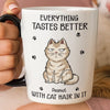 Custom 12oz Cat Handle Ceramic Mug - Personalized Birthday Gifts For Cat Lovers, Cat Mom And Dad - Cat Hair, Don’t Care