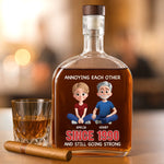 Custom Funny Couple Gifts - Personalized Round Whiskey Bottle