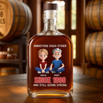 Custom Funny Couple Gifts - Personalized Round Whiskey Bottle