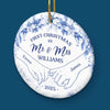 Custom Ceramic Ornament - Personalized Anniversary Christmas Wedding Gifts For Husband And Wife, Him And Her -  Cozying Up As Newlyweds