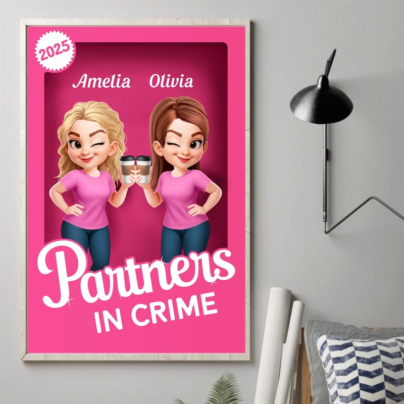 Custom Vertical Poster - Personalized Best Friend Birthday Gifts For Women, Besties, Sisters, BFF - Double Trouble Best Friends