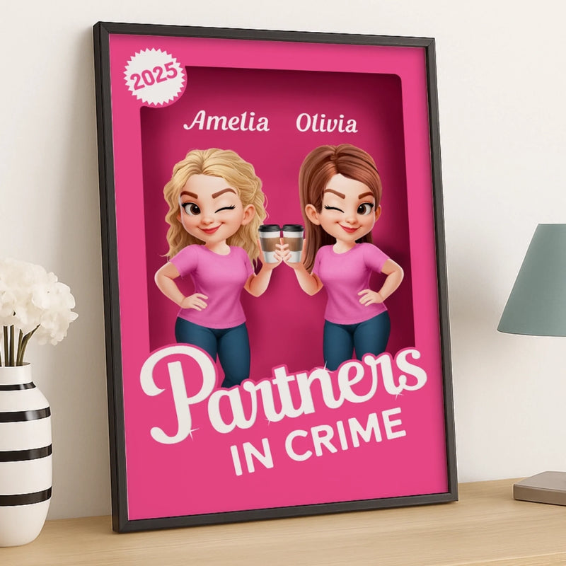 Custom Vertical Poster - Personalized Best Friend Birthday Gifts For Women, Besties, Sisters, BFF - Double Trouble Best Friends