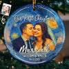 Custom Photo Ceramic Ornament - Personalized Anniversary Christmas Wedding Gifts For Husband And Wife, Him And Her - Jingle Bells And Wedding Bells