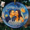 Custom Photo Ceramic Ornament - Personalized Anniversary Christmas Wedding Gifts For Husband And Wife, Him And Her - Jingle Bells And Wedding Bells