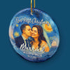 Custom Photo Ceramic Ornament - Personalized Anniversary Christmas Wedding Gifts For Husband And Wife, Him And Her - Jingle Bells And Wedding Bells