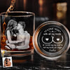 Custom Photo Whiskey Glass With Bottom And Side Engraving - Personalized Anniversary Wedding Gifts For Husband And Wife, Him And Her - Let’s Grow Old And Weird Together