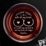 Custom Photo Whiskey Glass With Bottom And Side Engraving - Personalized Anniversary Wedding Gifts For Husband And Wife, Him And Her - Let’s Grow Old And Weird Together