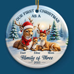 Custom Name First Christmas Family Gifts - Personalized Ceramic Ornament