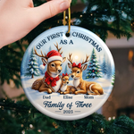 Custom Name First Christmas Family Gifts - Personalized Ceramic Ornament