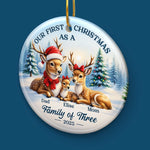 Custom Name First Christmas Family Gifts - Personalized Ceramic Ornament
