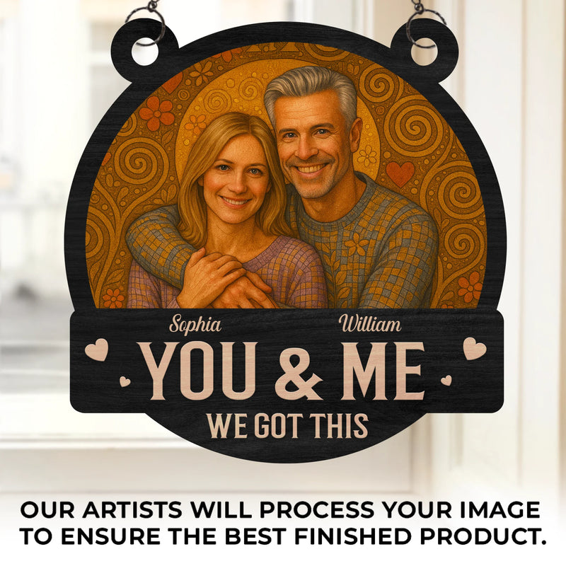 Custom Photo Window Hanging Suncatcher Ornament - Personalized Anniversary Wedding Gifts For Husband And Wife, Him And Her - You Are My Home