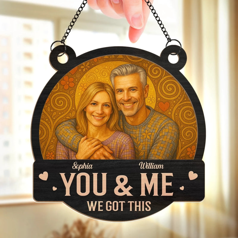 Custom Photo Window Hanging Suncatcher Ornament - Personalized Anniversary Wedding Gifts For Husband And Wife, Him And Her - You Are My Home
