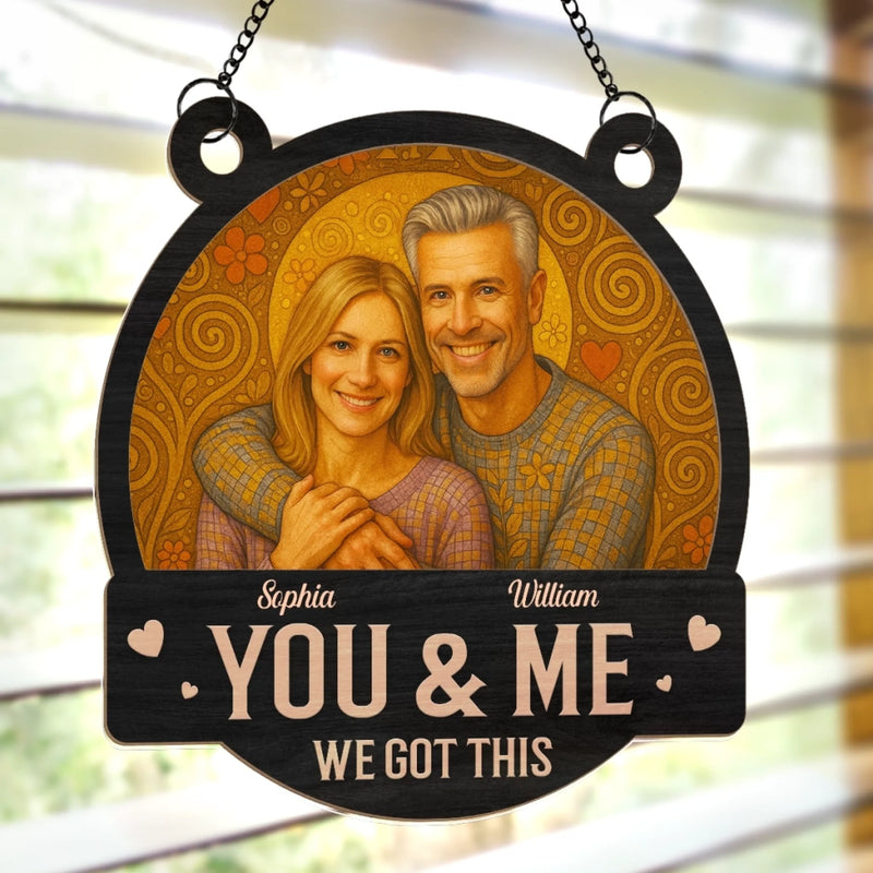Custom Photo Window Hanging Suncatcher Ornament - Personalized Anniversary Wedding Gifts For Husband And Wife, Him And Her - You Are My Home
