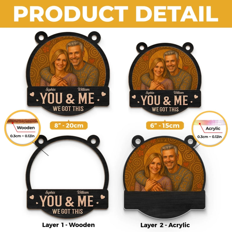 Custom Photo Window Hanging Suncatcher Ornament - Personalized Anniversary Wedding Gifts For Husband And Wife, Him And Her - You Are My Home