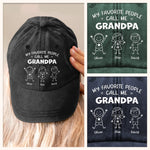 Custom Vintage Washed Denim Baseball Cap - Personalized Birthday Gifts For Grandpa - Loved By My Favorite Crew