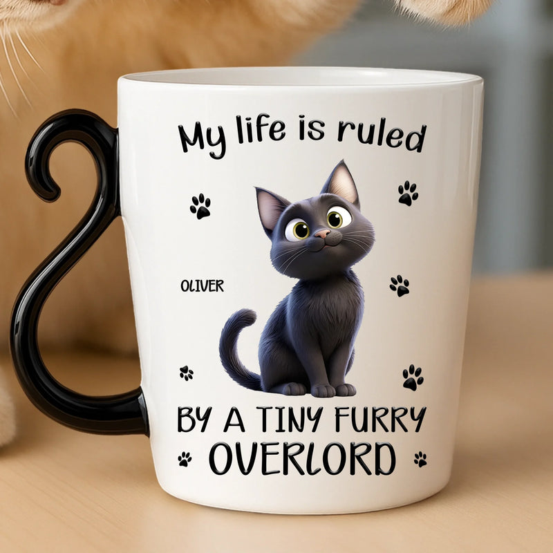 Custom 12oz Cat Handle Ceramic Mug - Personalized Birthday Gifts For Cat Lovers, Cat Mom And Dad - Property Of The Cat