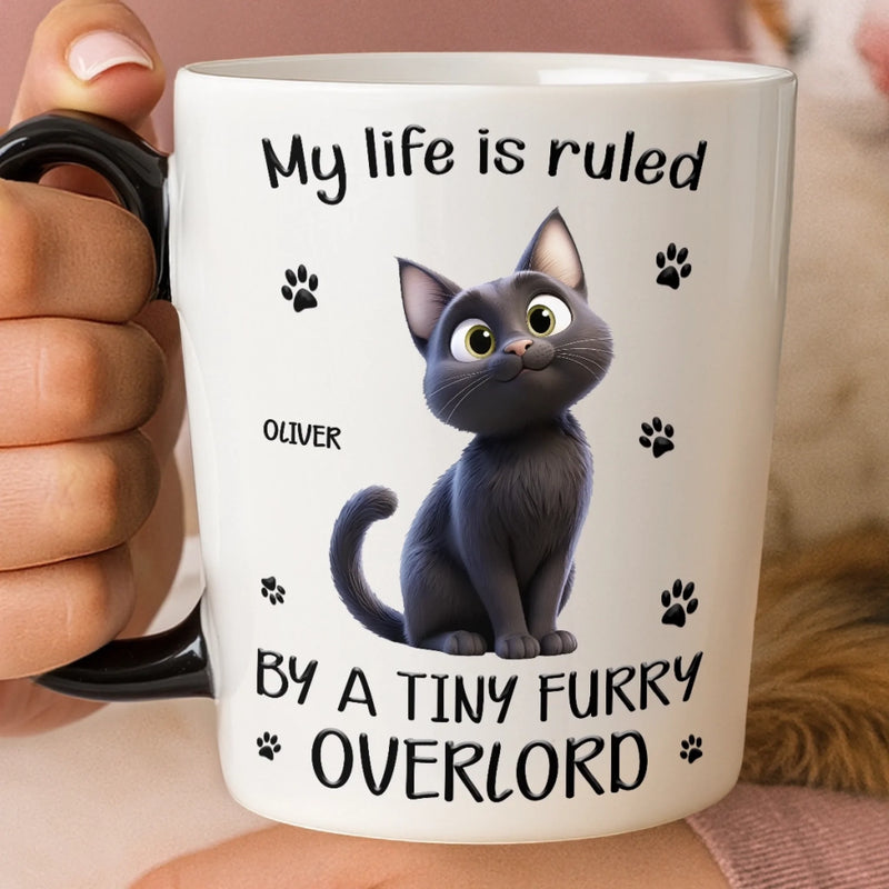 Custom 12oz Cat Handle Ceramic Mug - Personalized Birthday Gifts For Cat Lovers, Cat Mom And Dad - Property Of The Cat