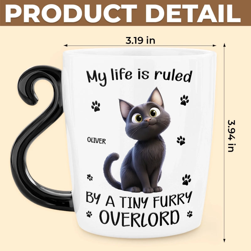 Custom 12oz Cat Handle Ceramic Mug - Personalized Birthday Gifts For Cat Lovers, Cat Mom And Dad - Property Of The Cat