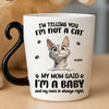 Custom 12oz Cat Handle Ceramic Mug - Personalized Birthday Gifts For Cat Lovers, Cat Mom And Dad - World’s Tiniest Fur Baby