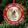 Custom Photo My Adorable Fur Baby - Dog & Cat Personalized Custom Circle Glass Ornament - Christmas Gift For Pet Owners, Pet Lovers, First Christmas