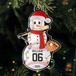Custom Name Baseball Snowman Christmas Gifts for Baseball Players - Personalized Ornament