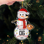 Custom Name Baseball Snowman Christmas Gifts for Baseball Players - Personalized Ornament