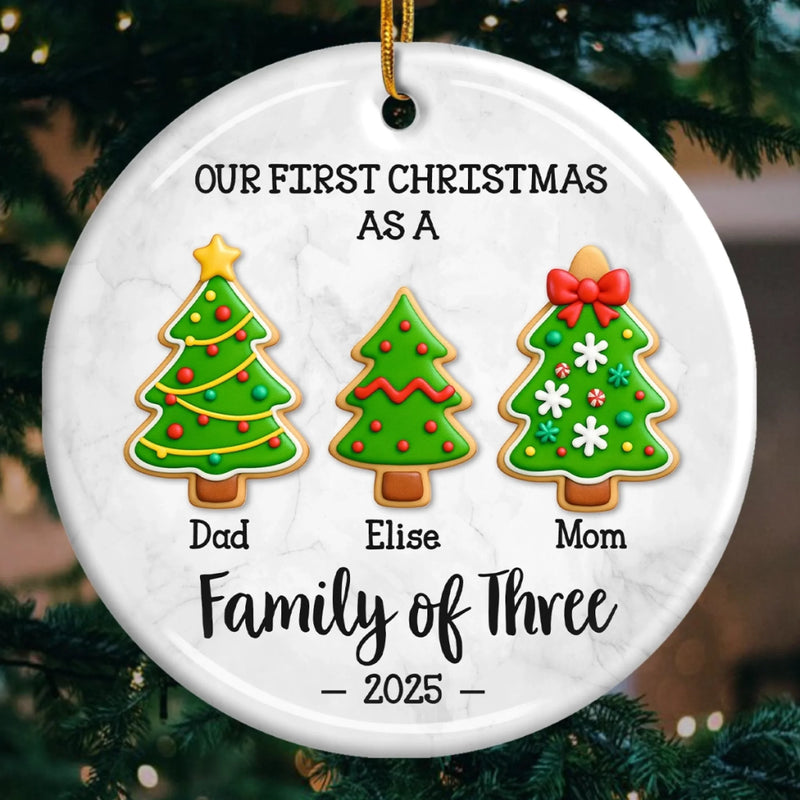 Custom Ceramic Ornament - Personalized Christmas Birthday Gifts For Mom, Dad, Kids - First Christmas With Our Little One