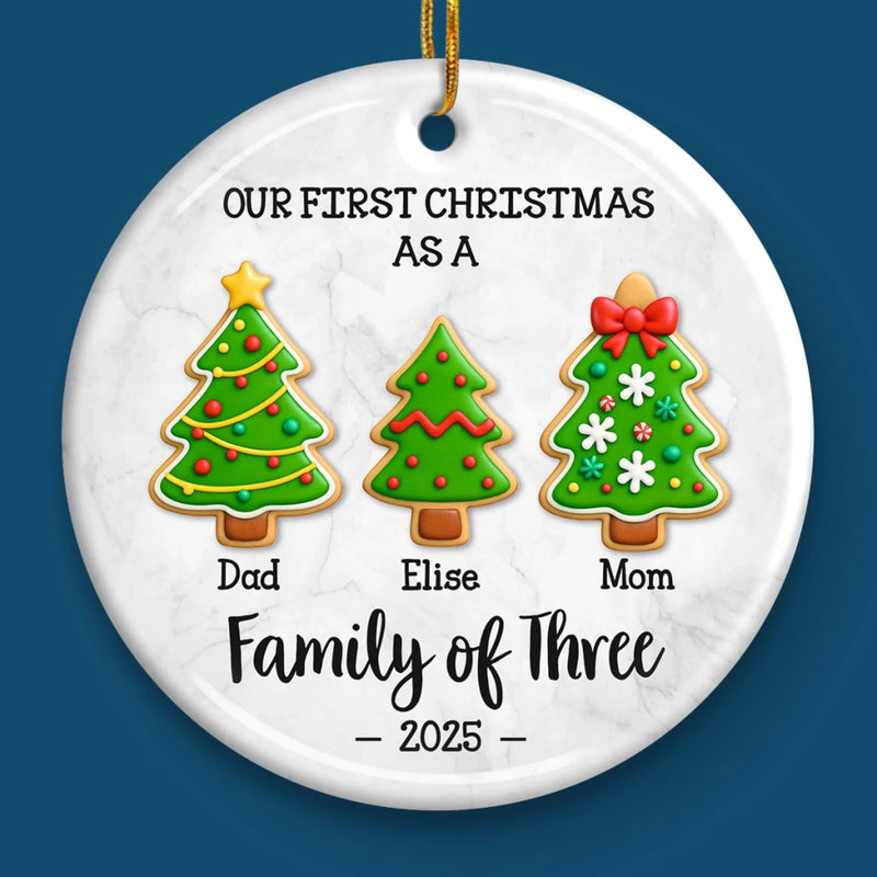 Custom Ceramic Ornament - Personalized Christmas Birthday Gifts For Mom, Dad, Kids - First Christmas With Our Little One