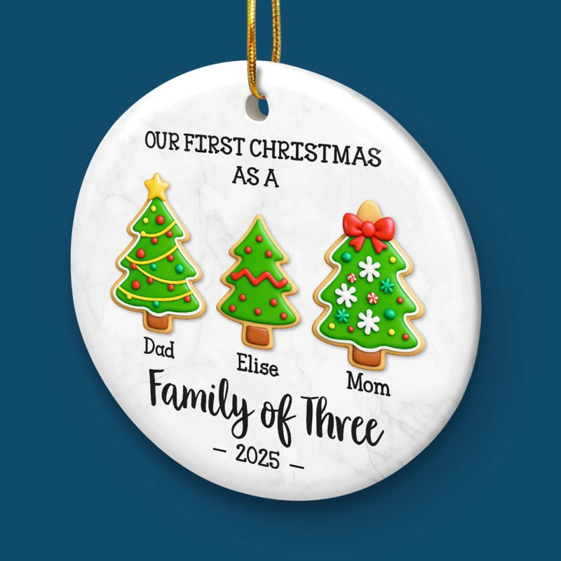 Custom Ceramic Ornament - Personalized Christmas Birthday Gifts For Mom, Dad, Kids - First Christmas With Our Little One