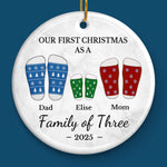 Custom Ceramic Ornament - Personalized Christmas Birthday Gifts For Mom, Dad, Kids - Cheers To Our First Christmas Together