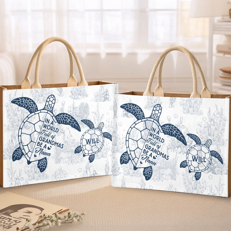 Custom Hemp Tote Bag - Personalized Birthday Gifts For Mom, Grandma - The Best Nana Ever, Beach Bag