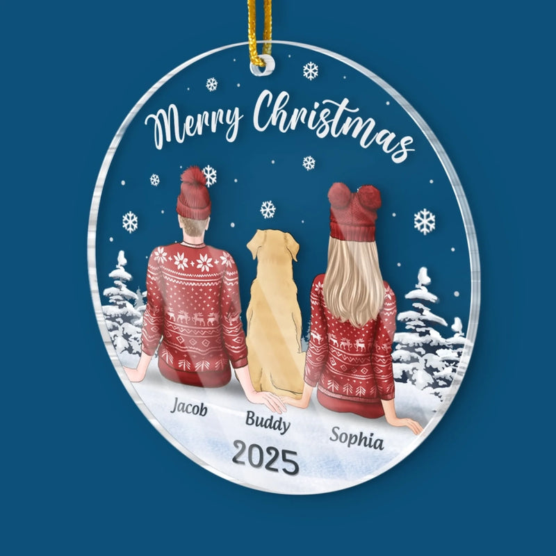 A Perfect Keepsake For The Couple Who Loves Their Pets - Dog & Cat Personalized Custom Ornament - Acrylic Custom Shaped - Christmas Gift For Pet Owners, Pet Lovers