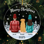 A Perfect Keepsake For The Couple Who Loves Their Pets - Dog & Cat Personalized Custom Ornament - Acrylic Custom Shaped - Christmas Gift For Pet Owners, Pet Lovers