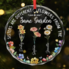 Custom Circle Glass Ornament - Personalized Christmas Best Friend Birthday Gifts For Women, Besties, Sisters, BFF - Unique Flowers One Garden Sisters