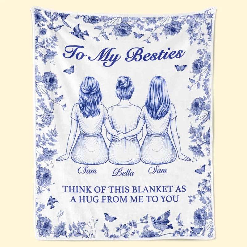 Custom Blanket - Personalized Best Friend Birthday Gifts For Women, Besties, Sisters, BFF - Always Connected By Heart