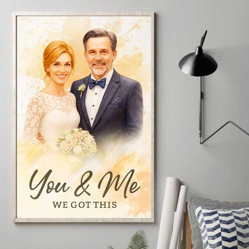 Custom Photo Vertical Poster - Personalized Anniversary Wedding Gifts For Husband And Wife, Him And Her - Our Forever Begins