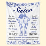Custom Blanket - Personalized Best Friend Birthday Gifts For Sisters, BFF, Best Friends - Lucky To Have A Friend Like You