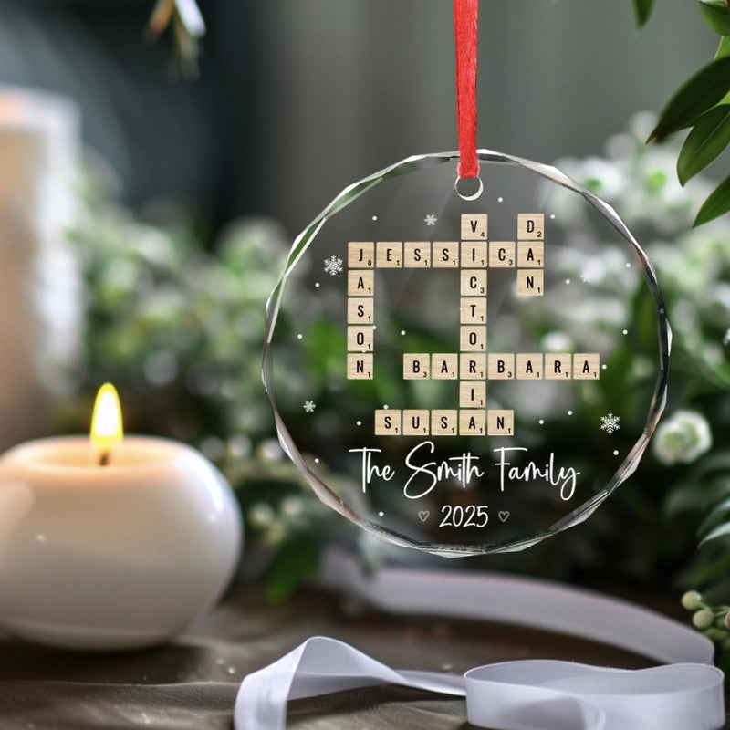 Sending Love And Comfort During This Time - Family Personalized Custom Circle Glass Ornament - Christmas Gift For Family Members